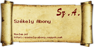 Székely Abony névjegykártya